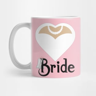 Bride T-Shirt Bride With Bow Tie Tee Shirt Bachelor Party T-Shirt Mug